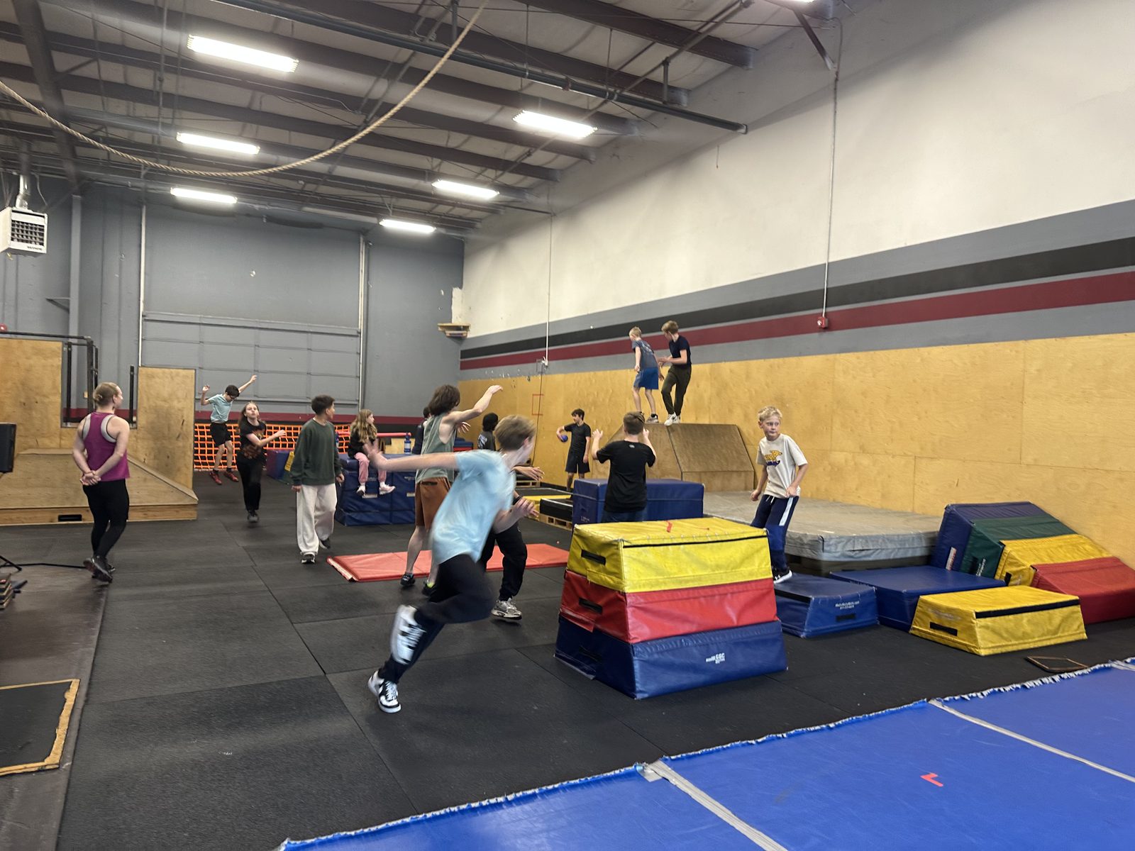 Students at a gymnastics and movement elective