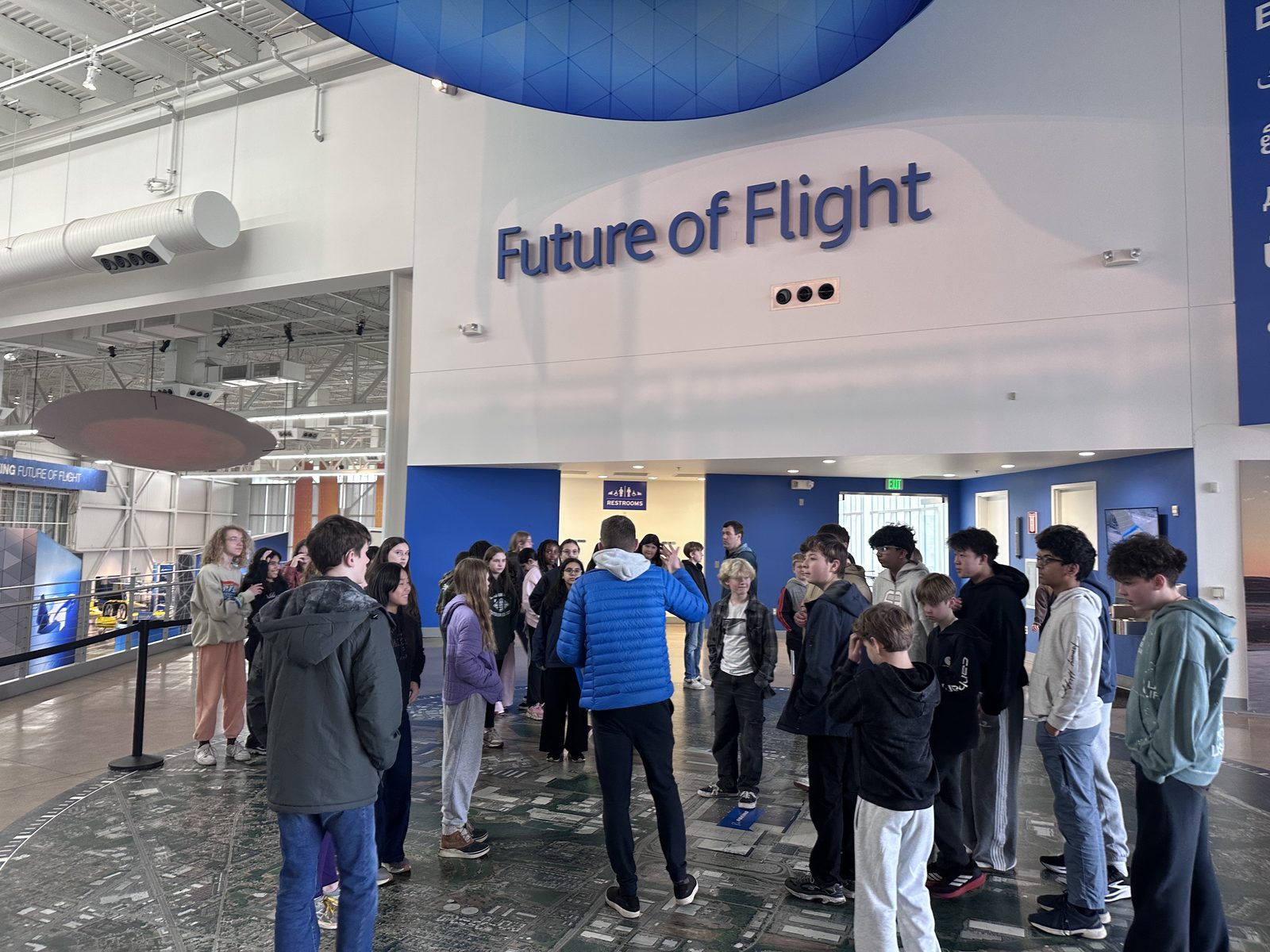 EAS students visiting the Future of Flight museum